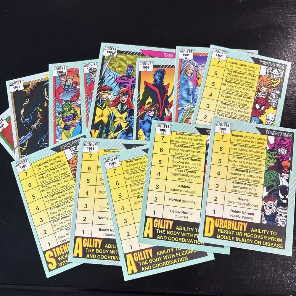 1991 Marvel Set Base Cards 93 Cards Excellent Condition